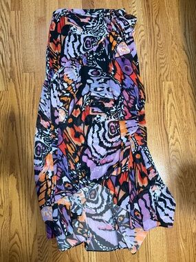 Hutch Purple, Orange & Black High-Low Skirt
